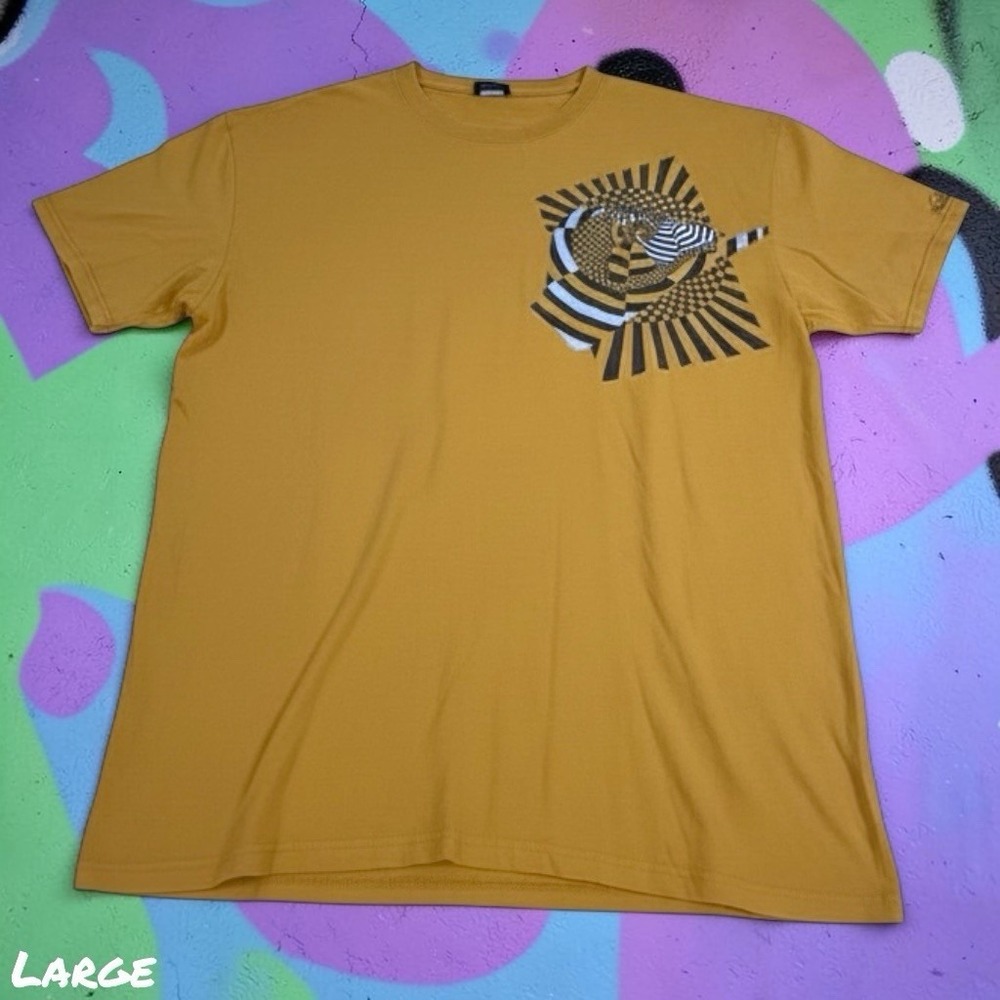 Vintage Quicksilver Logo Graphic T-Shirt Mens LRG Orange Y2K Skate Surf